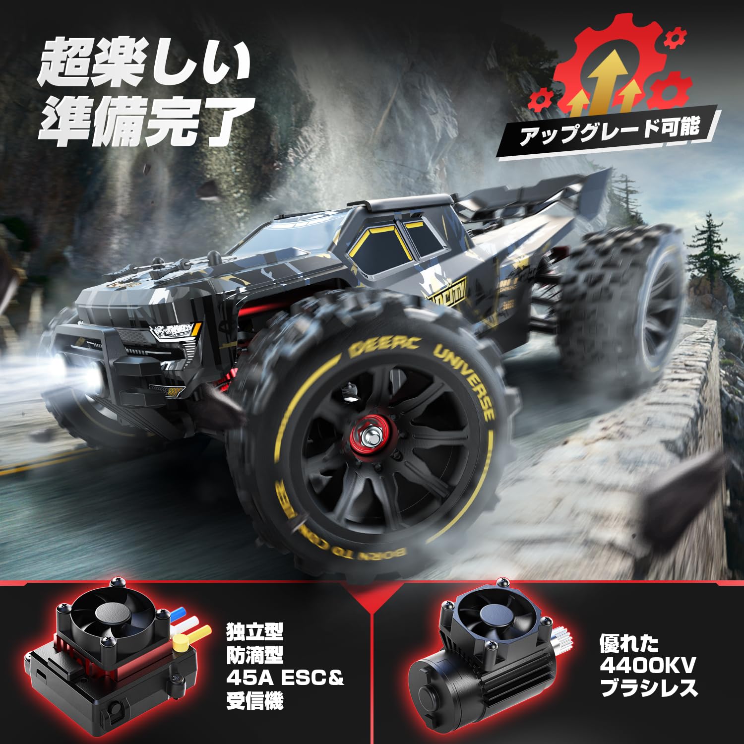 Amazon.co.jp: DEERC RTR 14210 RC Car, Off-Road, High Speed, 4WD, 1